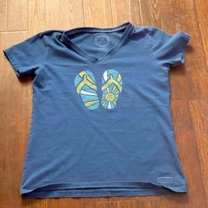 Life is Good v-neck tee